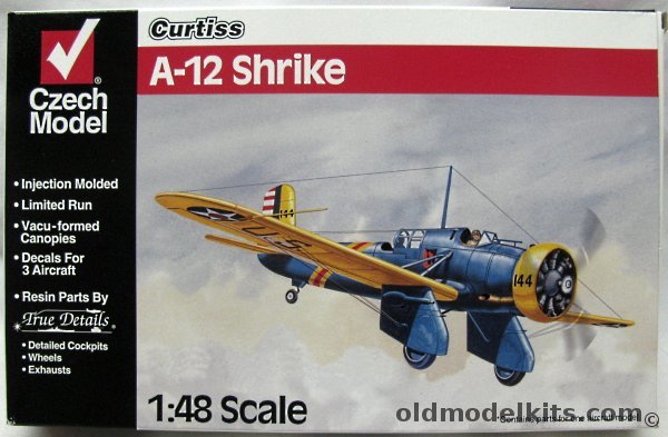 Czech Model 1/48 Curtiss A-12 Shrike - US Army Air Corps 13th Attack Squadron Ft. Crockett Texas / 26th Attack Squadron Wheeler Field Hawaii / 26th Squadron 9th Attack Group Chinese Air Force, 4813 plastic model kit